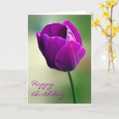 Lila Tulip Geburtstagskarte Karte (Gelbe Blume)