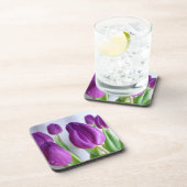 Lila Tulip Getränkeuntersetzer (Rechte Seite)