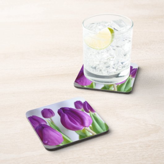 Lila Tulip Getränkeuntersetzer (Rechte Seite)