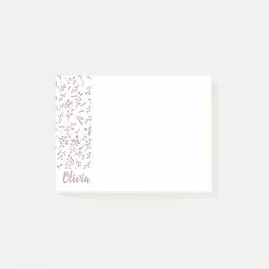 Lila Tulip Leaf Feather Zwei Farbmuster Post-it Klebezettel (Vorderseite)