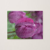 Lila Tulip mit Wassertropfen Puzzle (Horizontal)