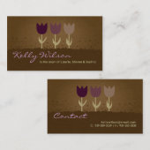 Lila Tulip Mommy Visitenkarten Telefonnummerkarte (Vorne/Hinten)