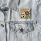 Lila Tulip Sheet Music Monogram Initial G Button (Beispiel)