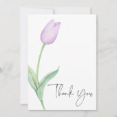 Lila Tulip Solo Brautparty Dankeskarte (Vorderseite)