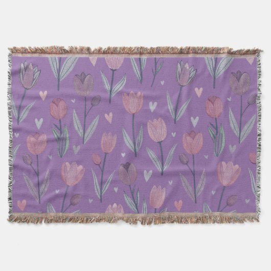 Lila Tulip-Throw-Blanket Decke (Vorderseite)
