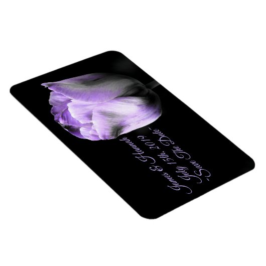 Lila Tulip Wedding Save the Date*anpassen* Magnet (Rechte Seite)