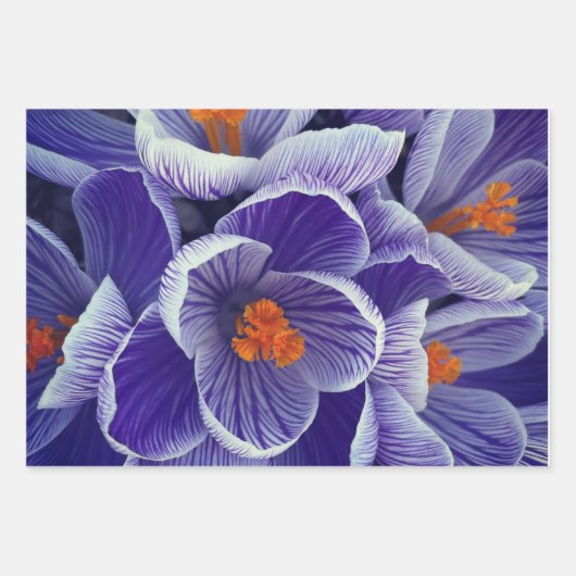 Lila Tulip Wrapping Paper Geschenkpapier Set (Vorderseite 3)