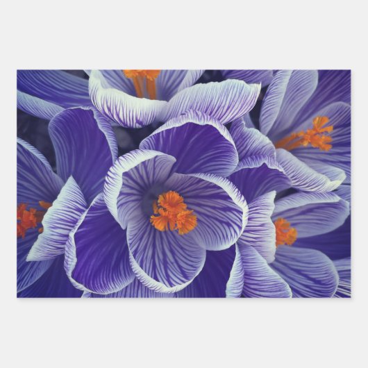 Lila Tulip Wrapping Paper Geschenkpapier Set (Vorderseite 2)