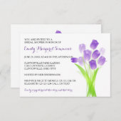 Lila Tulips - 3x5 Brautdusche Einladung (Vorne/Hinten)