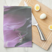 Lila Tulips Aqua Dragonflies Küchentücher (Viertel Falte)