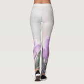Lila Tulips Aqua Dragonflies Leggings (Rückseite)