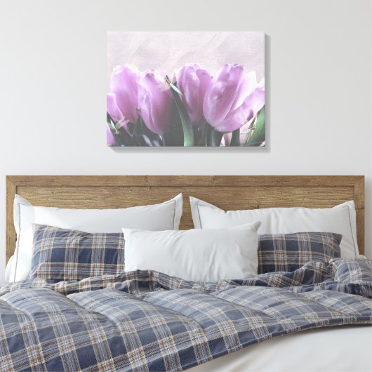 Lila Tulips Aqua Dragonflies Leinwand Decke (Insitu (Schlafzimmer))