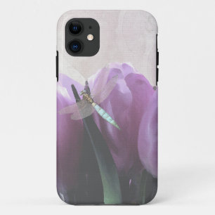 Lila Tulips Aqua Dragonfly Case-Mate iPhone Hülle