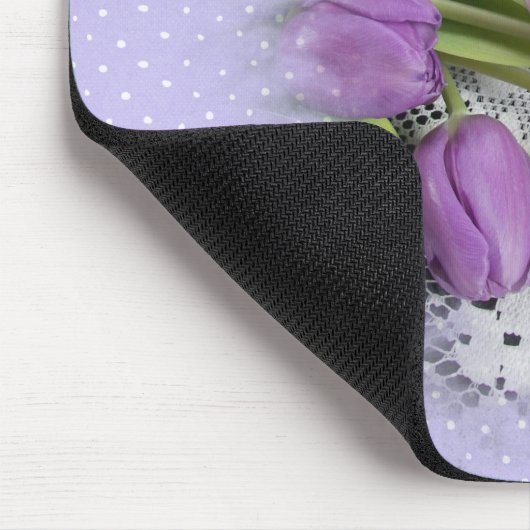 Lila Tulips auf dem Mouse-Pad Mousepad (Ecke)