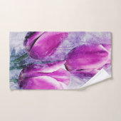Lila Tulips Badhandtuch Set (Handtuch)