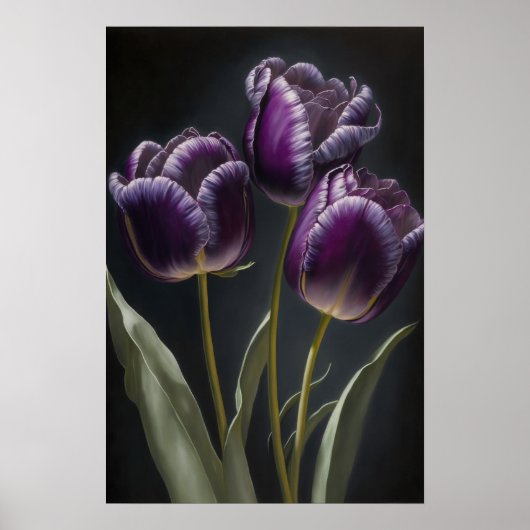 Lila Tulips Blume Art Print Poster (Vorne)