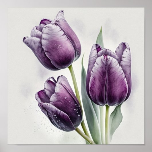 Lila Tulips Blume Art Print Poster (Vorne)