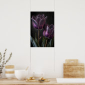 Lila Tulips Blume Art Print Poster (Küche)