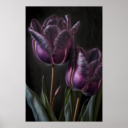 Lila Tulips Blume Art Print Poster (Vorne)