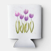 Lila Tulips Blumenfrühling Rustikale Hochzeiten Dosenkühler (Rückseite)