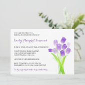 Lila Tulips - Brautdusche Einladung (Stehend Vorderseite)