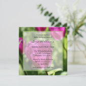 Lila Tulips Bridal Dusche Einladungen (Stehend Vorderseite)