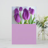 Lila Tulips Briefpapier (Stehend Vorderseite)