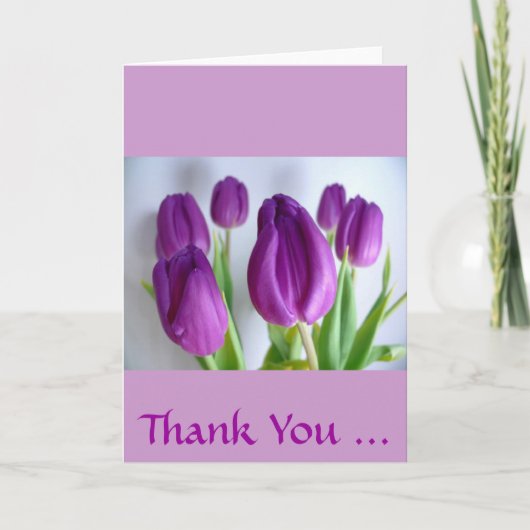 Lila Tulips Dankeskarte (Vorderseite)