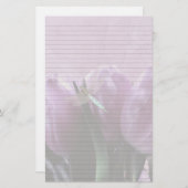 Lila Tulips Dragonfly Optionales Notizpapier Briefpapier (Vorne/Hinten)