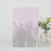 Lila Tulips Dragonfly Optionales Notizpapier Briefpapier (Stehend Vorderseite)