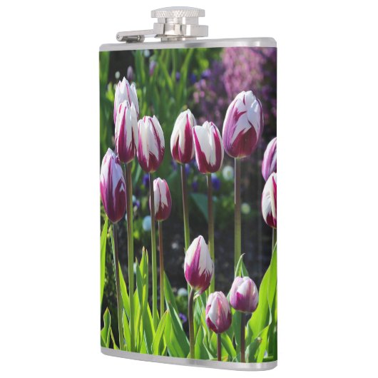 Lila Tulips Flachmann (Links)