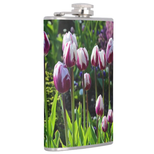 Lila Tulips Flachmann (Rechts)