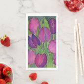 Lila Tulips Floral Gasttuch Napkins Serviette (Beispiel)