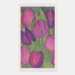 Lila Tulips Floral Gasttuch Napkins Serviette
