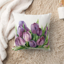 Lila Tulips Floral Wasserfarbmuster