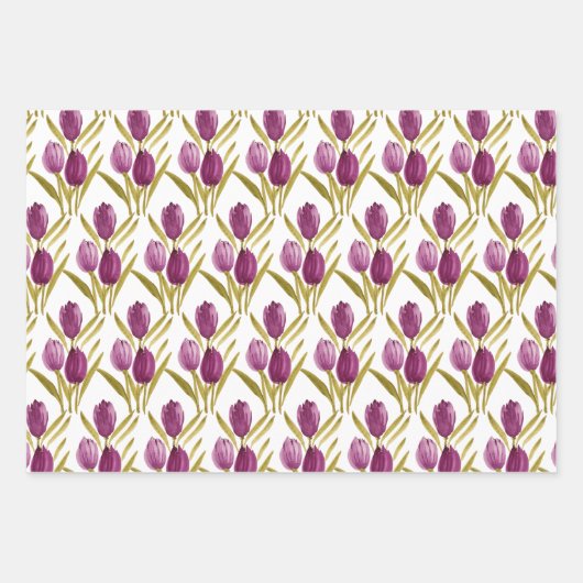 Lila Tulips Frische Pasta machen Geschenkpapier Set (Vorderseite 3)