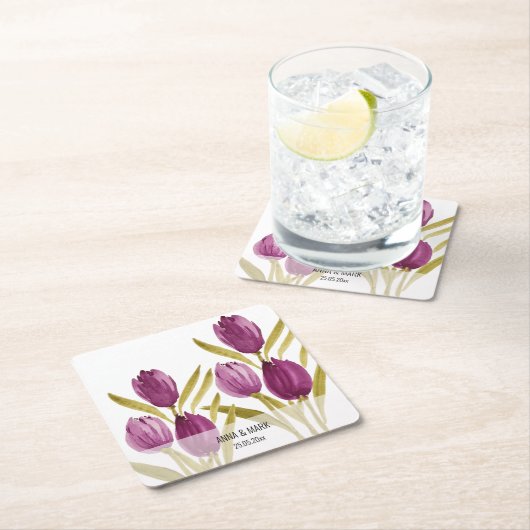 Lila Tulips Frische Pasta machen Rechteckiger Pappuntersetzer (Vor Ort)