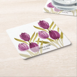 Lila Tulips Frische Pasta machen Rechteckiger Pappuntersetzer