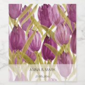 Lila Tulips Frische Pasta machen Weinetikett (Einzelnes Label)
