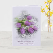 Lila Tulips für das Spitzen-Beileid Karte (Gelbe Blume)