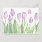 Lila Tulips Garden Wasserfarben Blume Postkarte (Vorderseite)