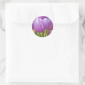 Lila Tulips im Frühling blühen Runder Aufkleber (Tasche)