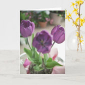 Lila Tulips Karte (Gelbe Blume)