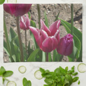 Lila Tulips Küchentücher (Gefaltet)