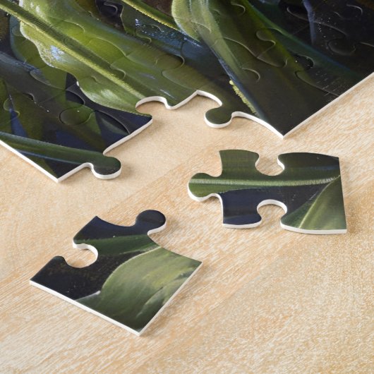 Lila Tulips Lush Blume Ölgemälde Puzzle (Seite)