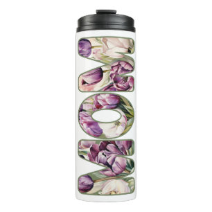 Lila Tulips-Mama Thermosbecher