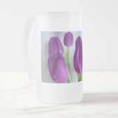 Lila Tulips Mattglas Bierglas (Vorderseite Links)