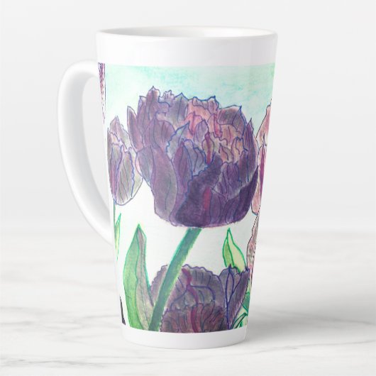 Lila Tulips Milchtasse (Linke Ecke)