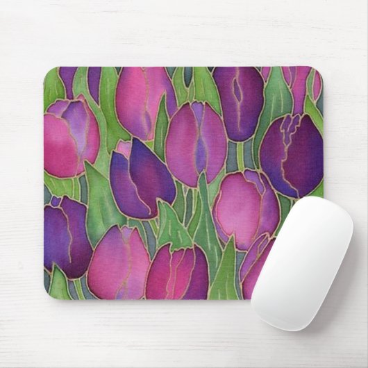 Lila Tulips Mousepad (Mit Mouse)