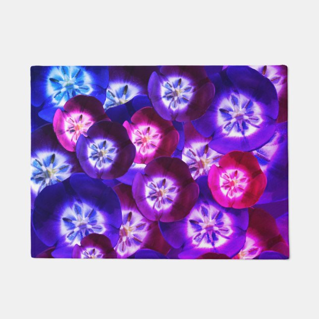 Lila Tulips Muster Türmatte (Vorderseite)